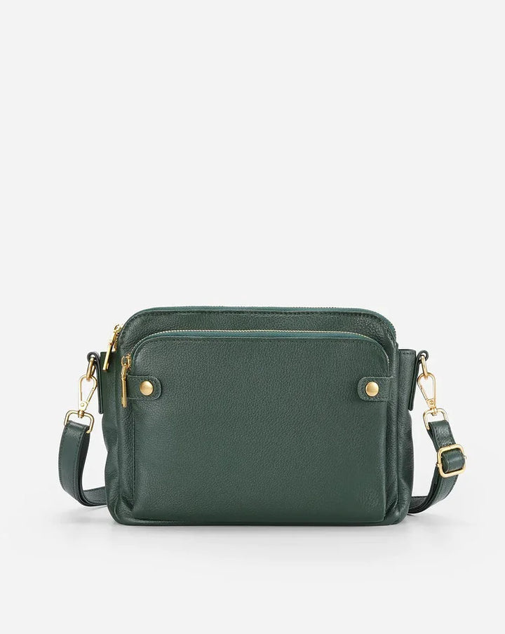 Elegant crossbody-väska i läder - raffinemang & utrymme
