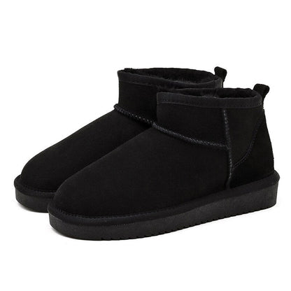 Eleganta vinterankelboots med päls för kvinnor