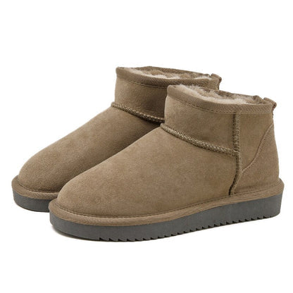 Eleganta vinterankelboots med päls för kvinnor