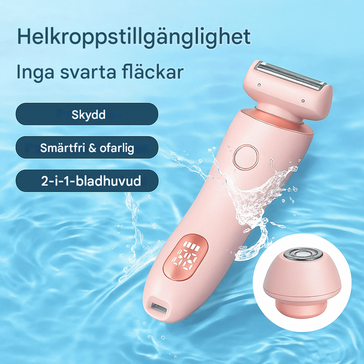 2-i-1 elektrisk rakapparat och trimmer för kvinnor