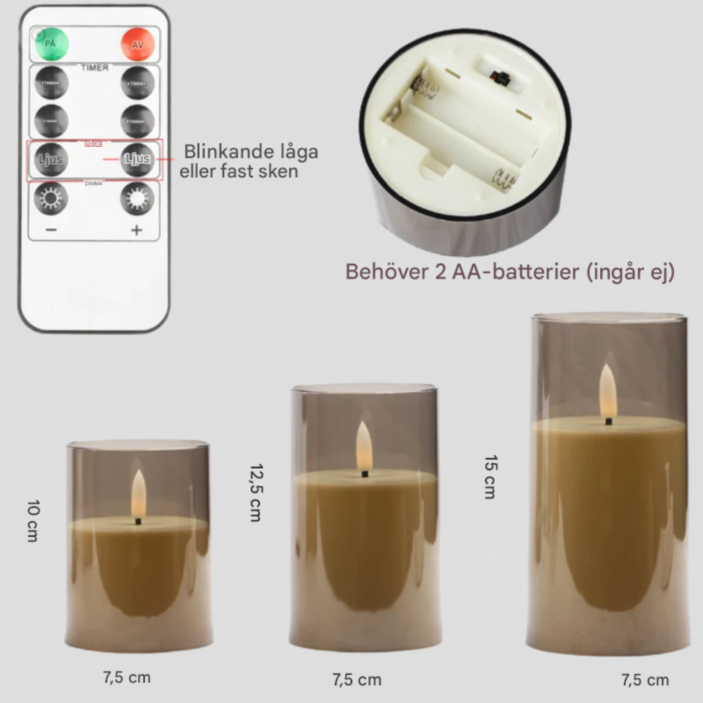 LED-valosarja, jossa 3 osaa