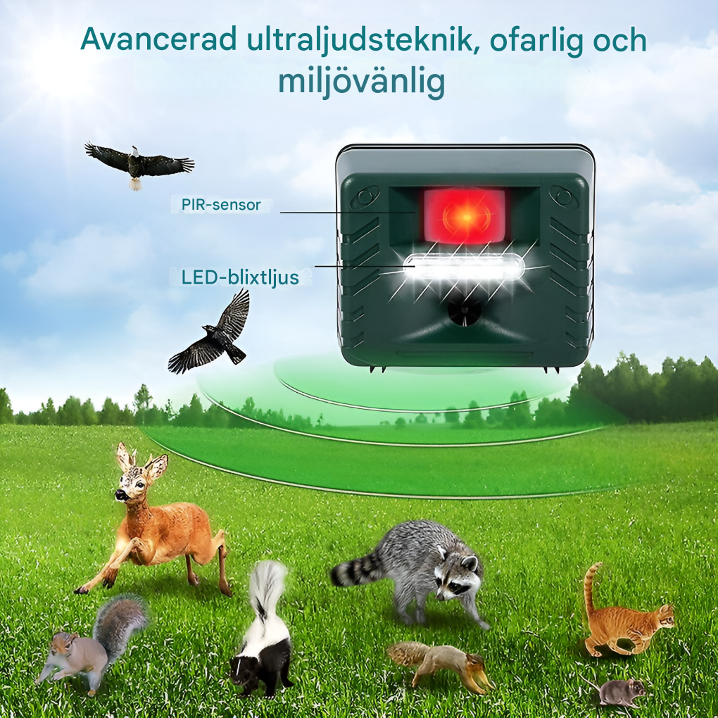 Woodpecker Ultraljudsavskräckare för effektiv fågelkontroll