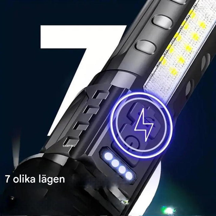 OutdoorHaven Militär Ficklampa – 5000 Lumen Taktisk Fackla