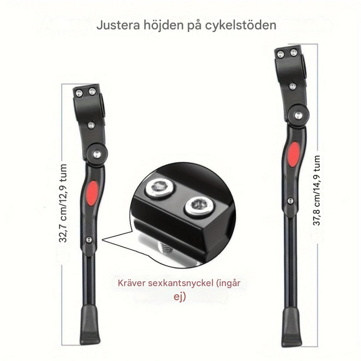 Justerbart cykelstöd på sidan