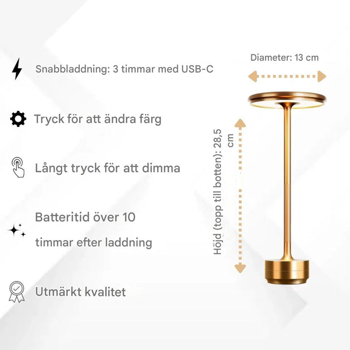 Enkel lading Trådløs bordlampe