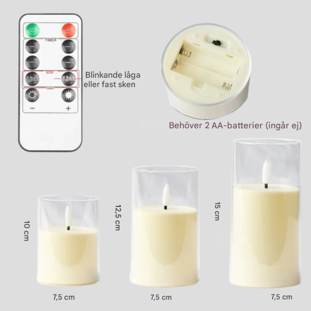 LED-valosarja, jossa 3 osaa