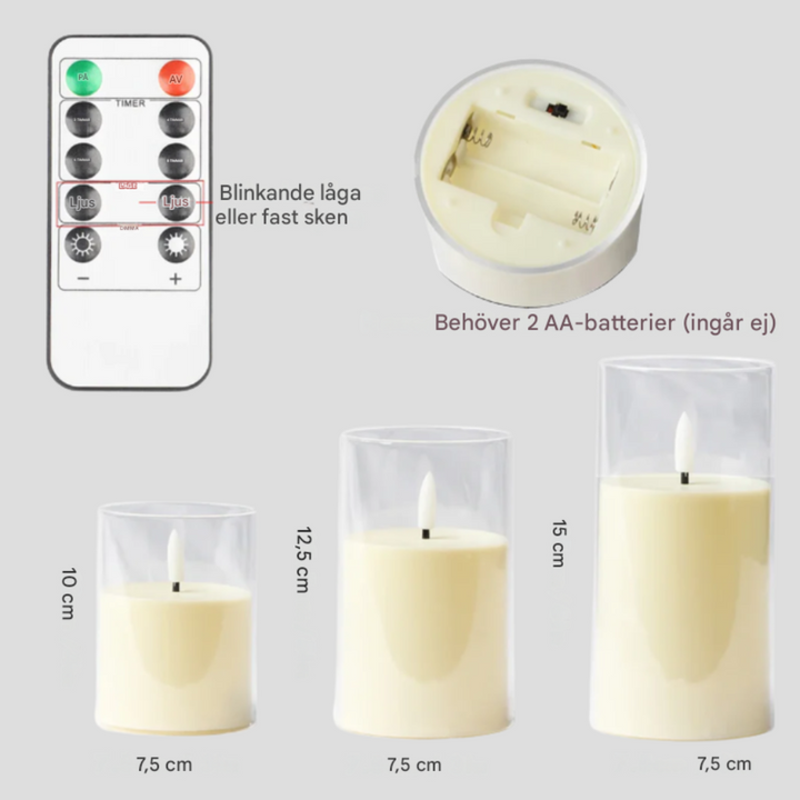 LED-valosarja, jossa 3 osaa