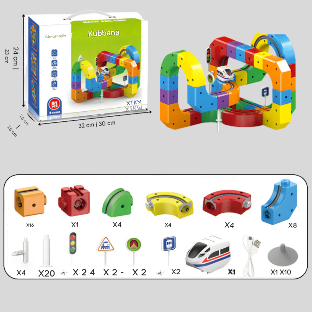 Mekaniskt 3D-togbyggesæt