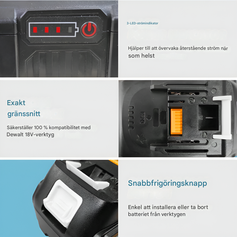 2×8,0 Ah 18V reservbatterier + laddare