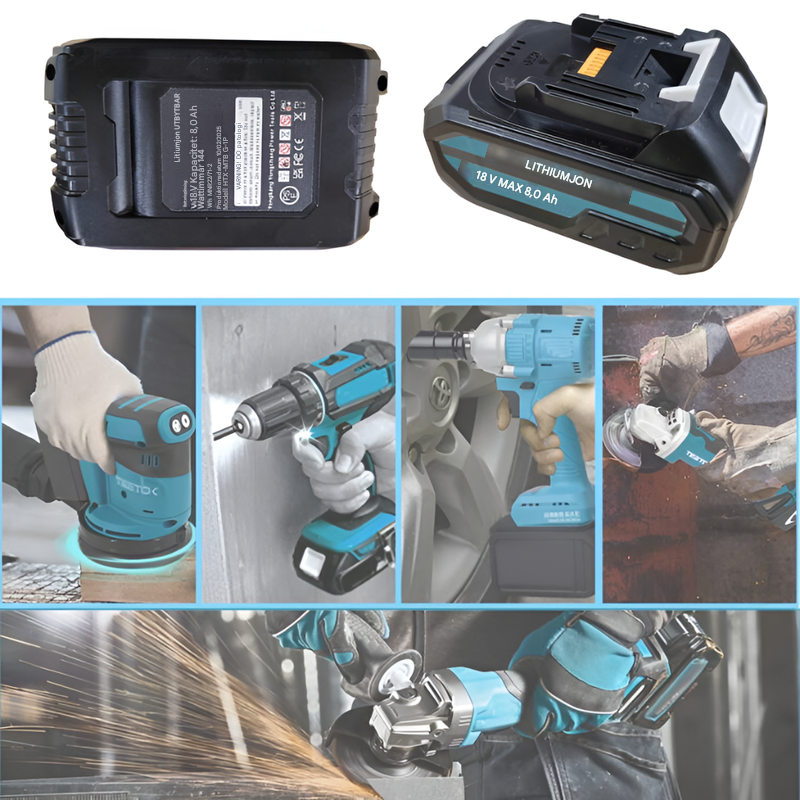 2×8,0 Ah 18V reservbatterier + laddare