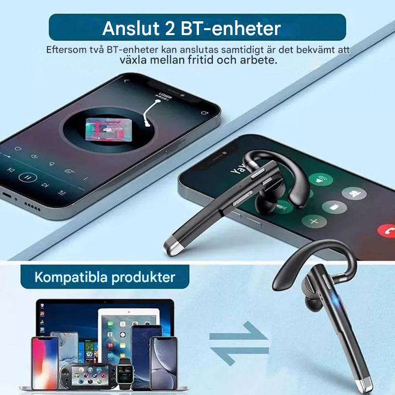 BT5.3 Bluetooth-headset med støjreduktion og enkelt øre