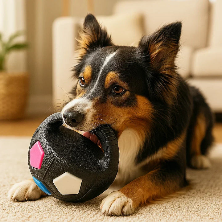 Oförstörbar hundboll för kraftiga tuggare