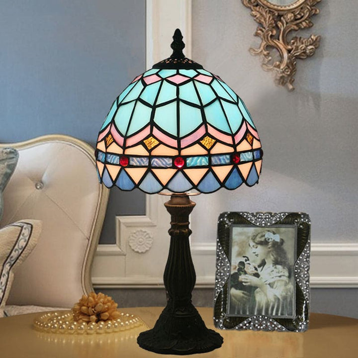 Bordslampa i glas Tiffany - Klassiska linjer i bly