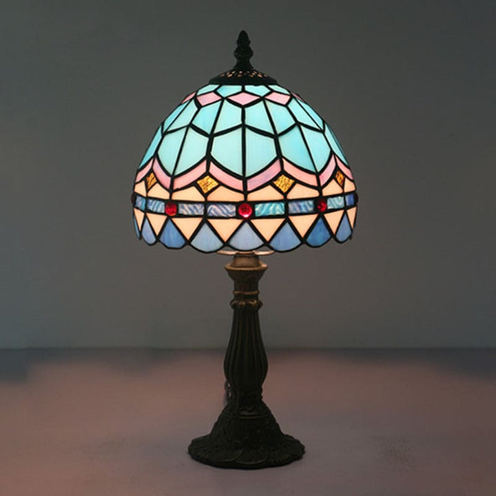 Bordslampa i glas Tiffany - Klassiska linjer i bly