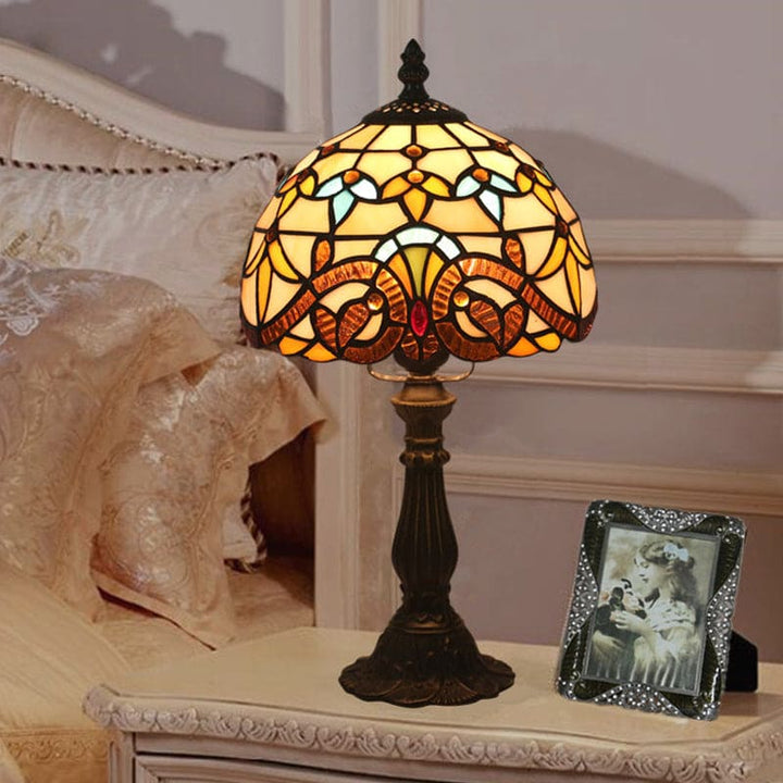 Bordslampa i glas Tiffany - Klassiska linjer i bly