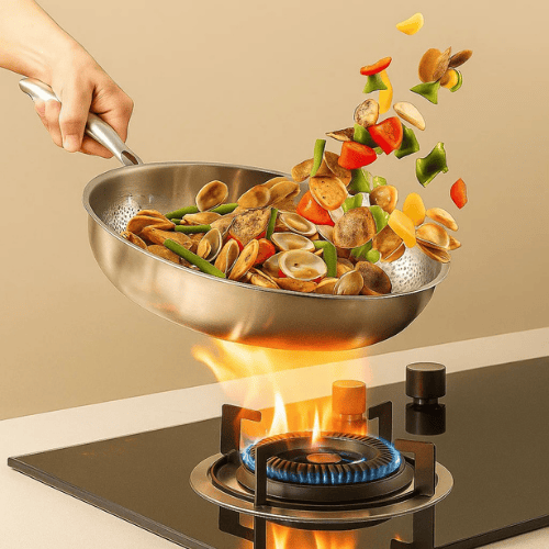 TITAN-PREMIUM PAN – Stekpanna i titan av hög kvalitet utan beläggning för alla typer av spisar