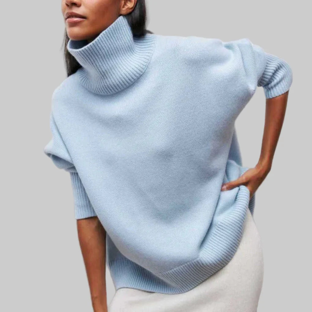 Damebluse med polotrøje