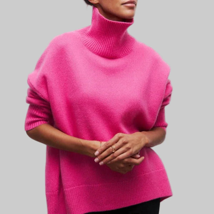 Damebluse med polotrøje