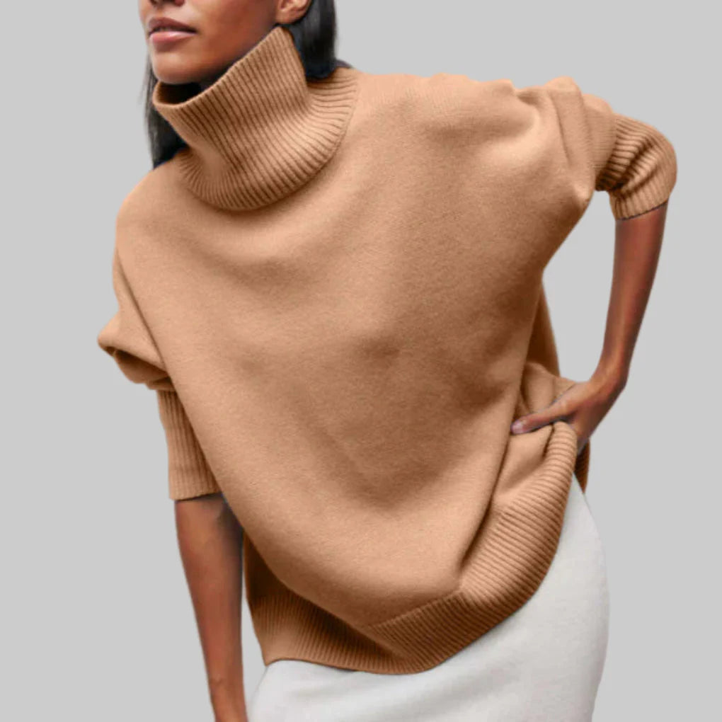 Damebluse med polotrøje
