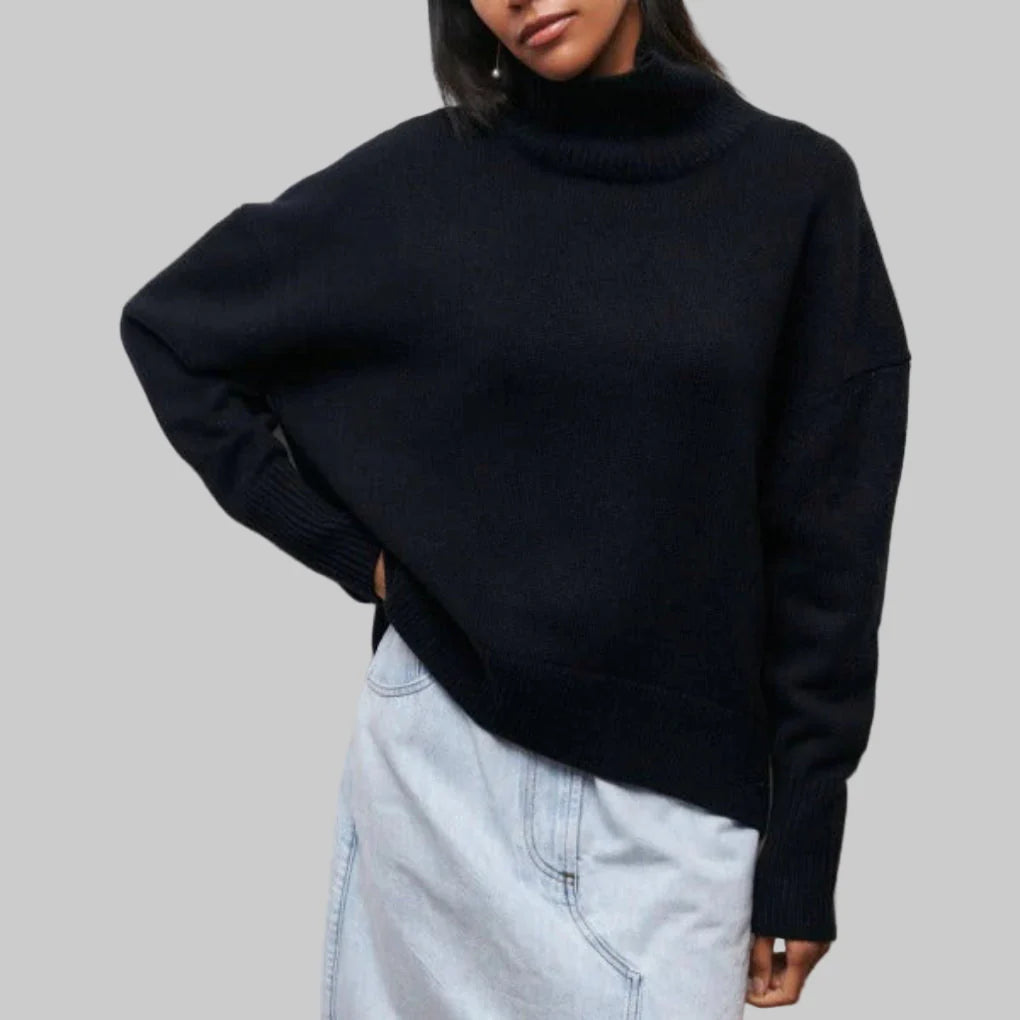 Damebluse med polotrøje