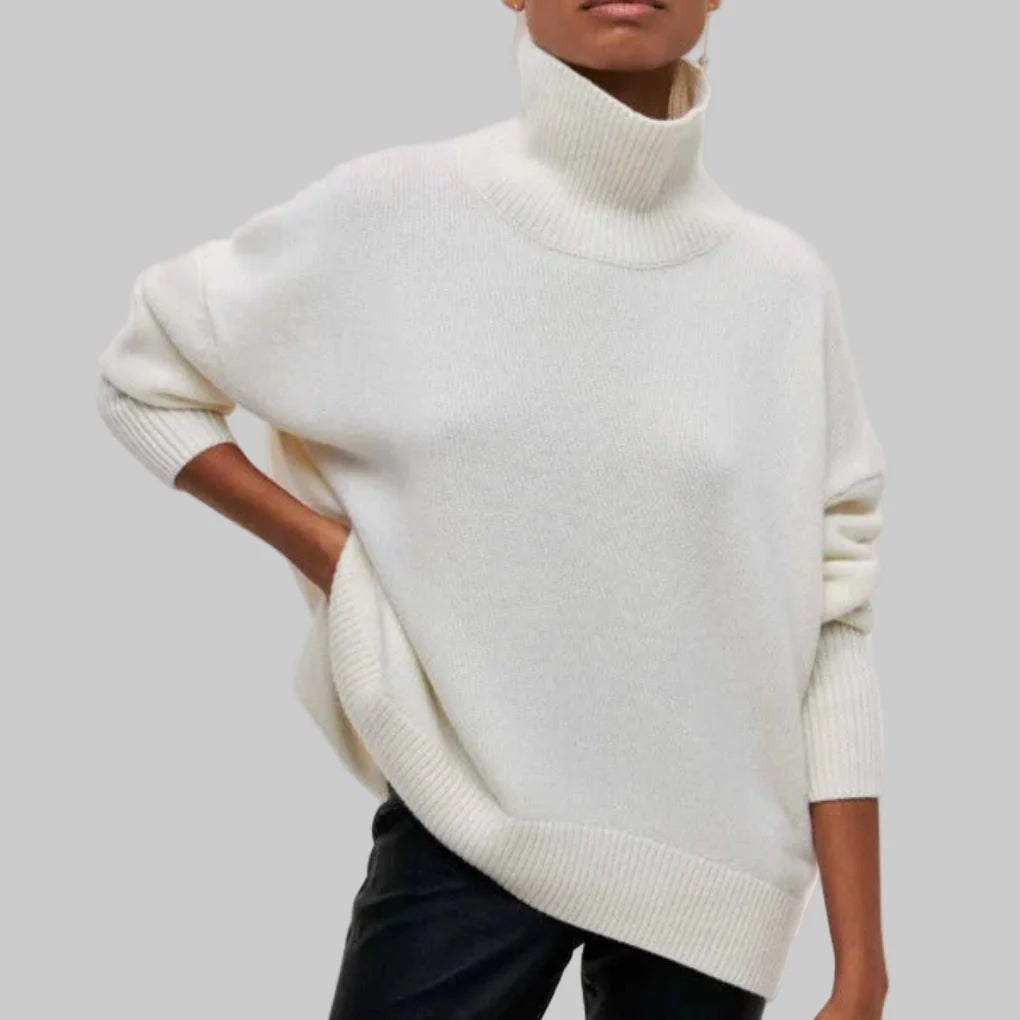 Damebluse med polotrøje