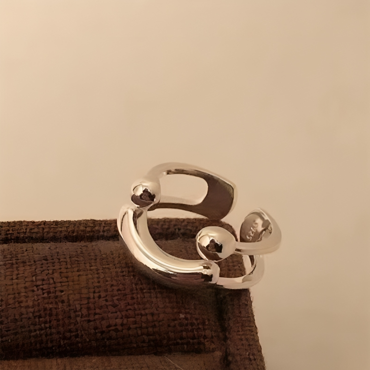 Justerbar smileyring - Minimalistisk, stapelbar statement-ring