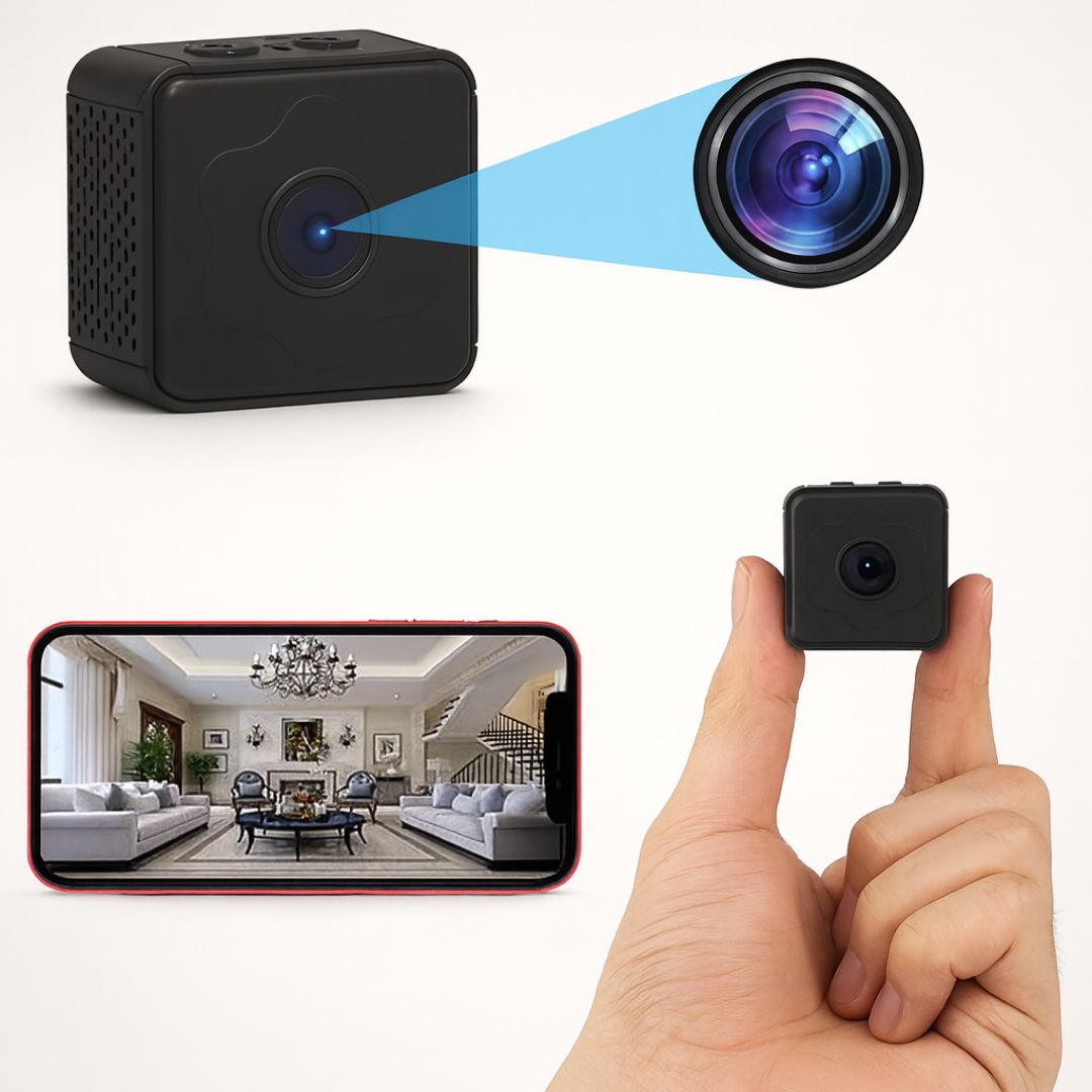 Övervakningskamera för inomhus och utomhus | Mini Wi-Fi-kamera med livesändning till mobilen | Trådlös och kompakt | MiniGuardiano
