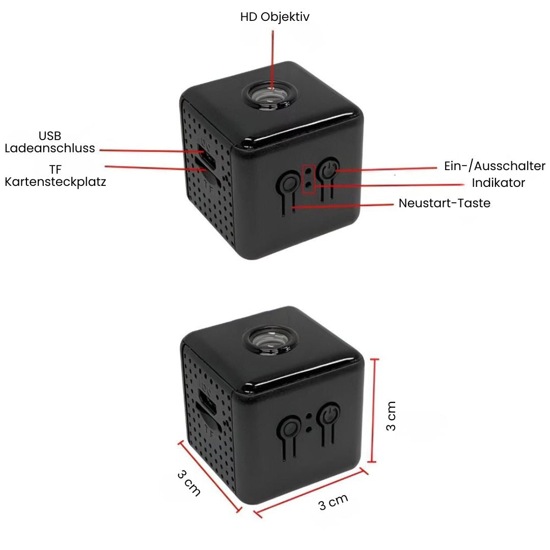 Övervakningskamera för inomhus och utomhus | Mini Wi-Fi-kamera med livesändning till mobilen | Trådlös och kompakt | MiniGuardiano