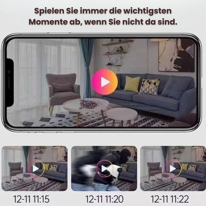 Övervakningskamera för inomhus och utomhus | Mini Wi-Fi-kamera med livesändning till mobilen | Trådlös och kompakt | MiniGuardiano