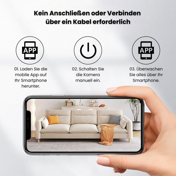 Övervakningskamera för inomhus och utomhus | Mini Wi-Fi-kamera med livesändning till mobilen | Trådlös och kompakt | MiniGuardiano