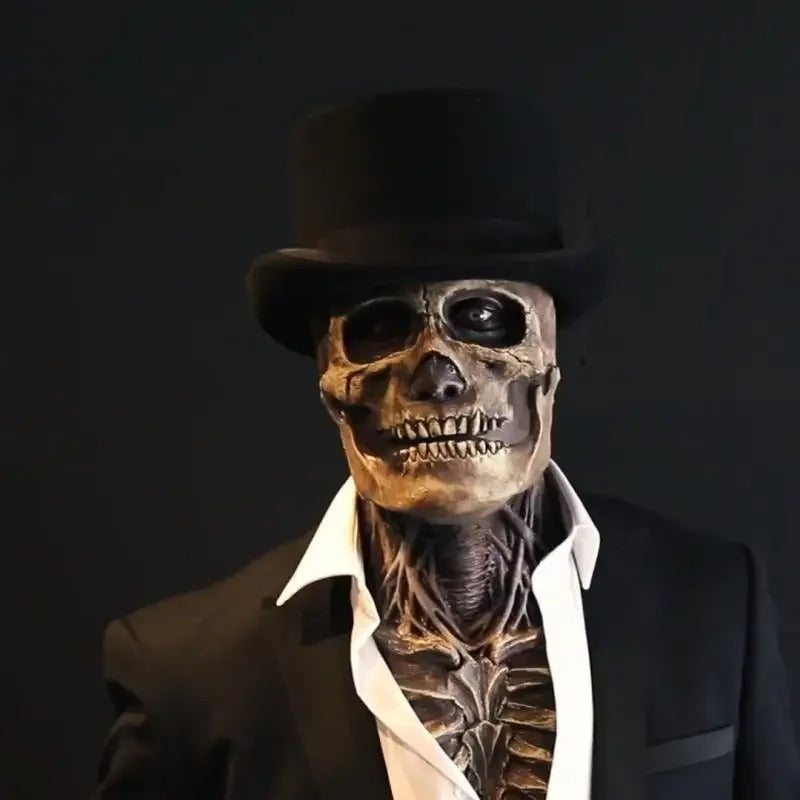 Ultrarealistisk skelettdräkt till Halloween med mask