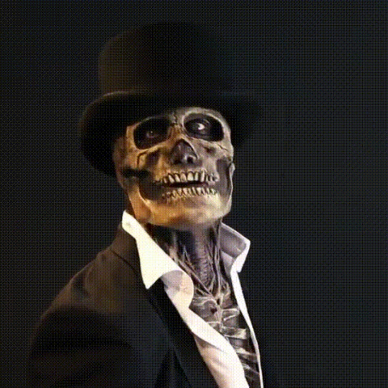 Ultrarealistisk skelettdräkt till Halloween med mask