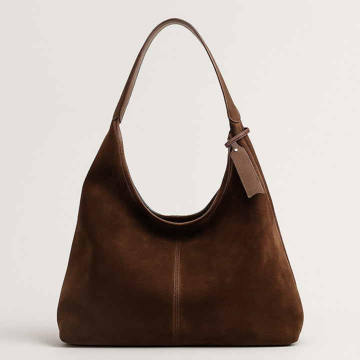 Axelväska för kvinnor | Väska i mocka | Vintageväska | Lederin