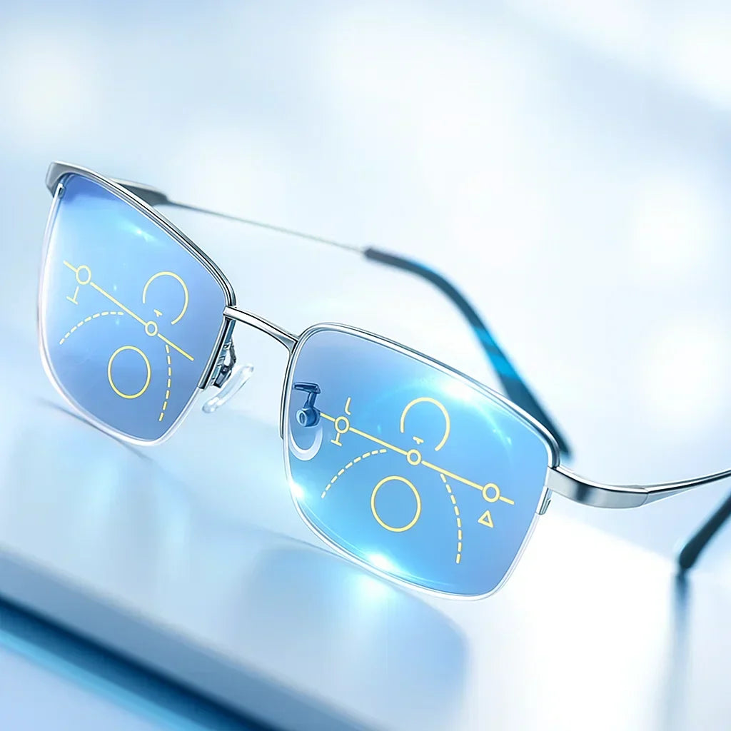 Smarta progressiva multifokala glasögon, unisex, tyska