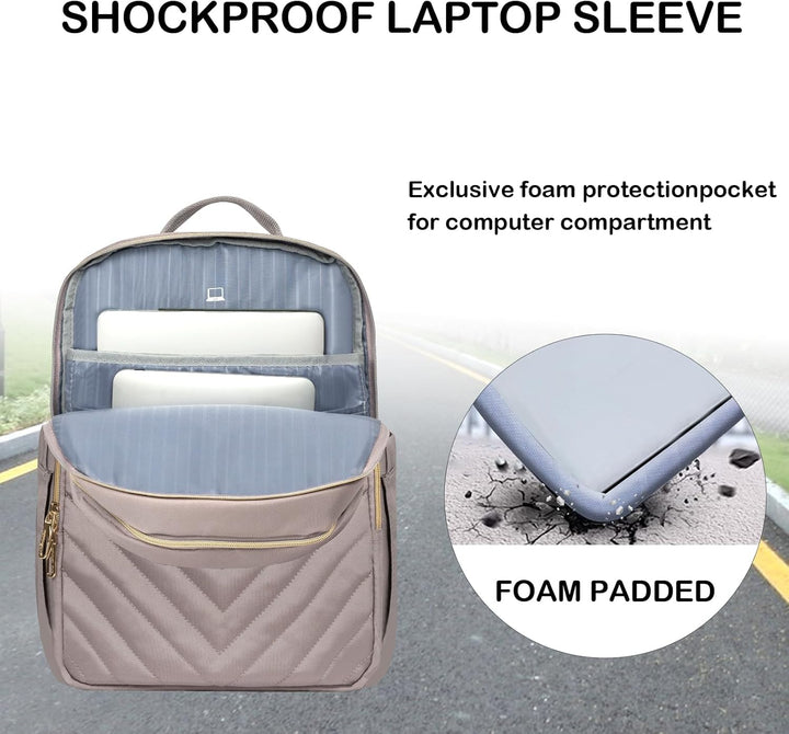 Lätt vattentät laptopryggsäck med USB-port – kompatibel med 15,6"