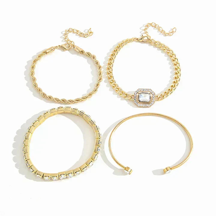 Elegant armbandsset i silver med diskret månform