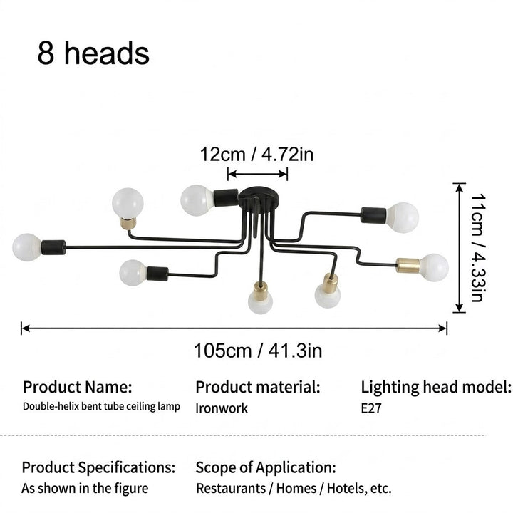 Silva Vintage LED-taklampa i industriell stil för vardagsrum, metall, 5 färger
