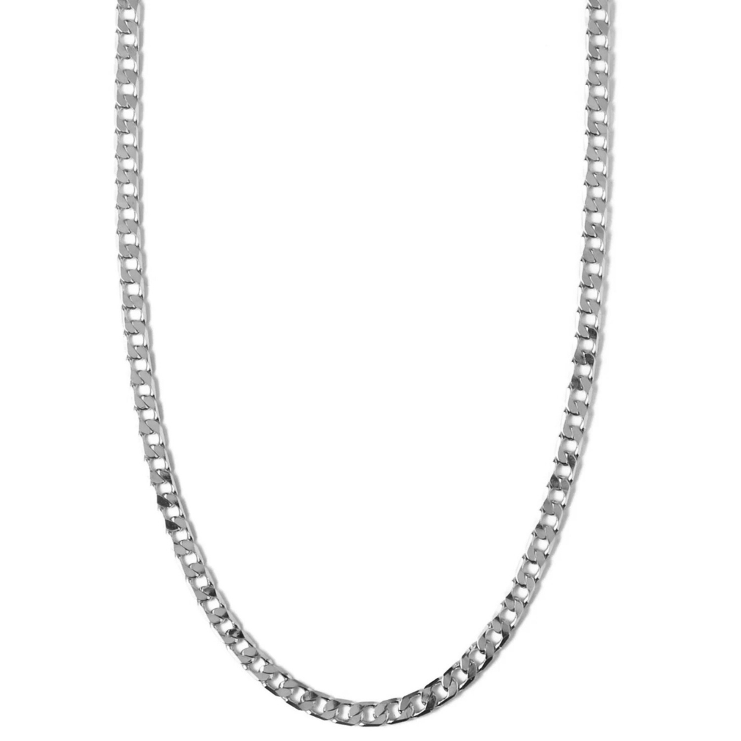 Elegant halsband i vitguld med platt länk