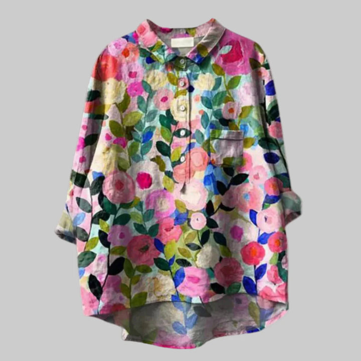 Blomstret bluse til kvinder