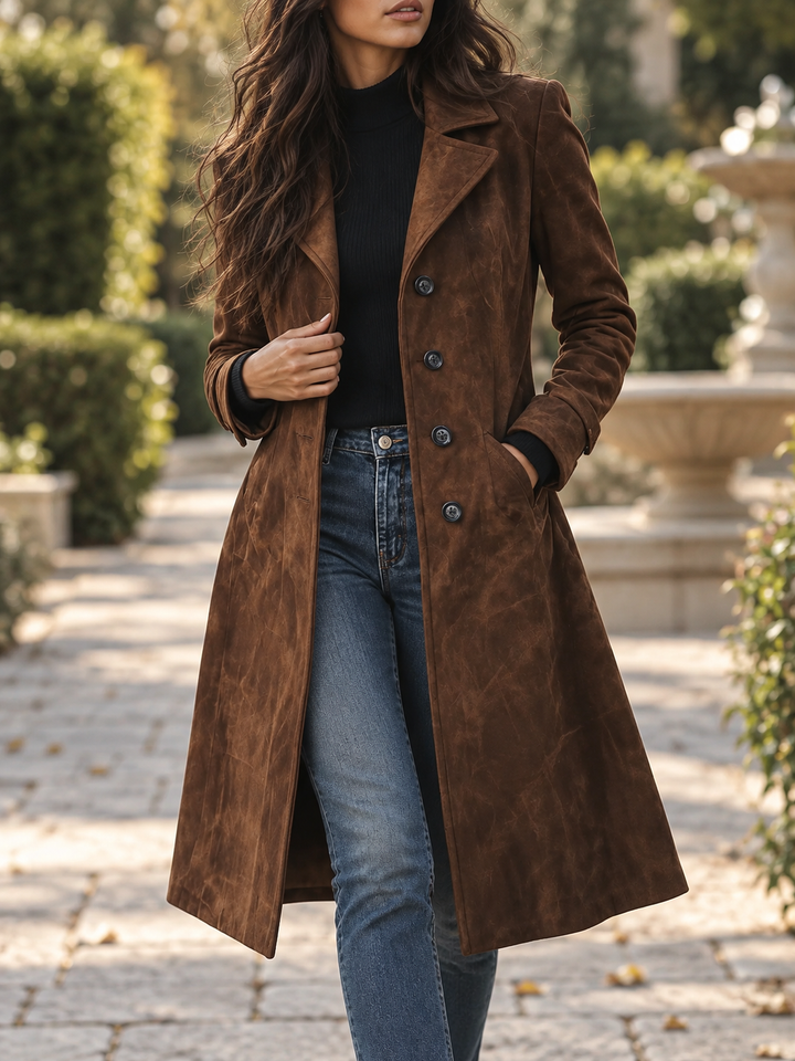Trenchcoat dam med reverskrage och sidofickor