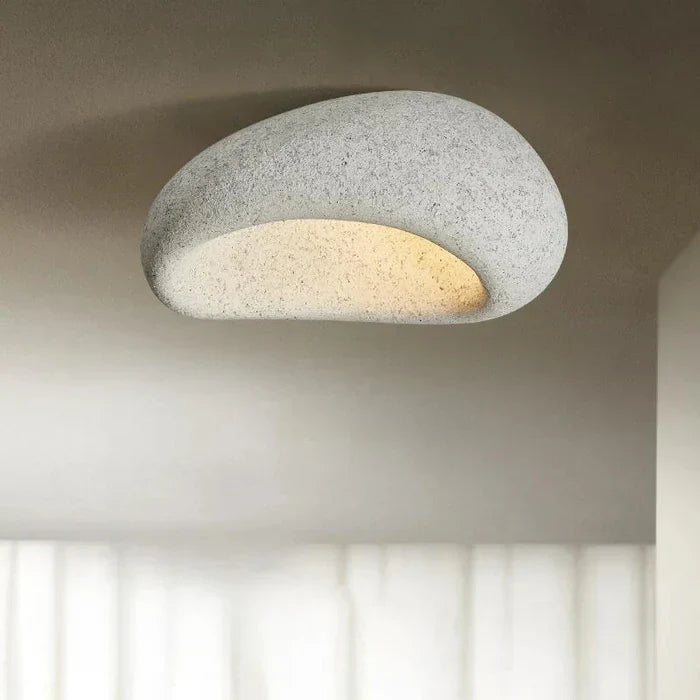 LED-taklampa i wabi-sabi-stil – dekorativ plafond med organisk form