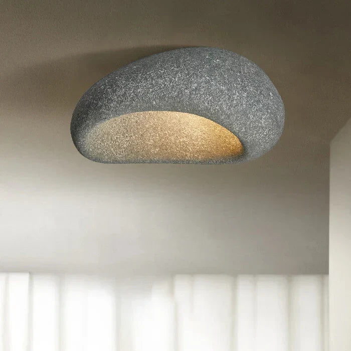LED-taklampa i wabi-sabi-stil – dekorativ plafond med organisk form