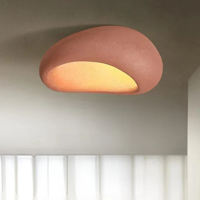 LED-taklampa i wabi-sabi-stil – dekorativ plafond med organisk form