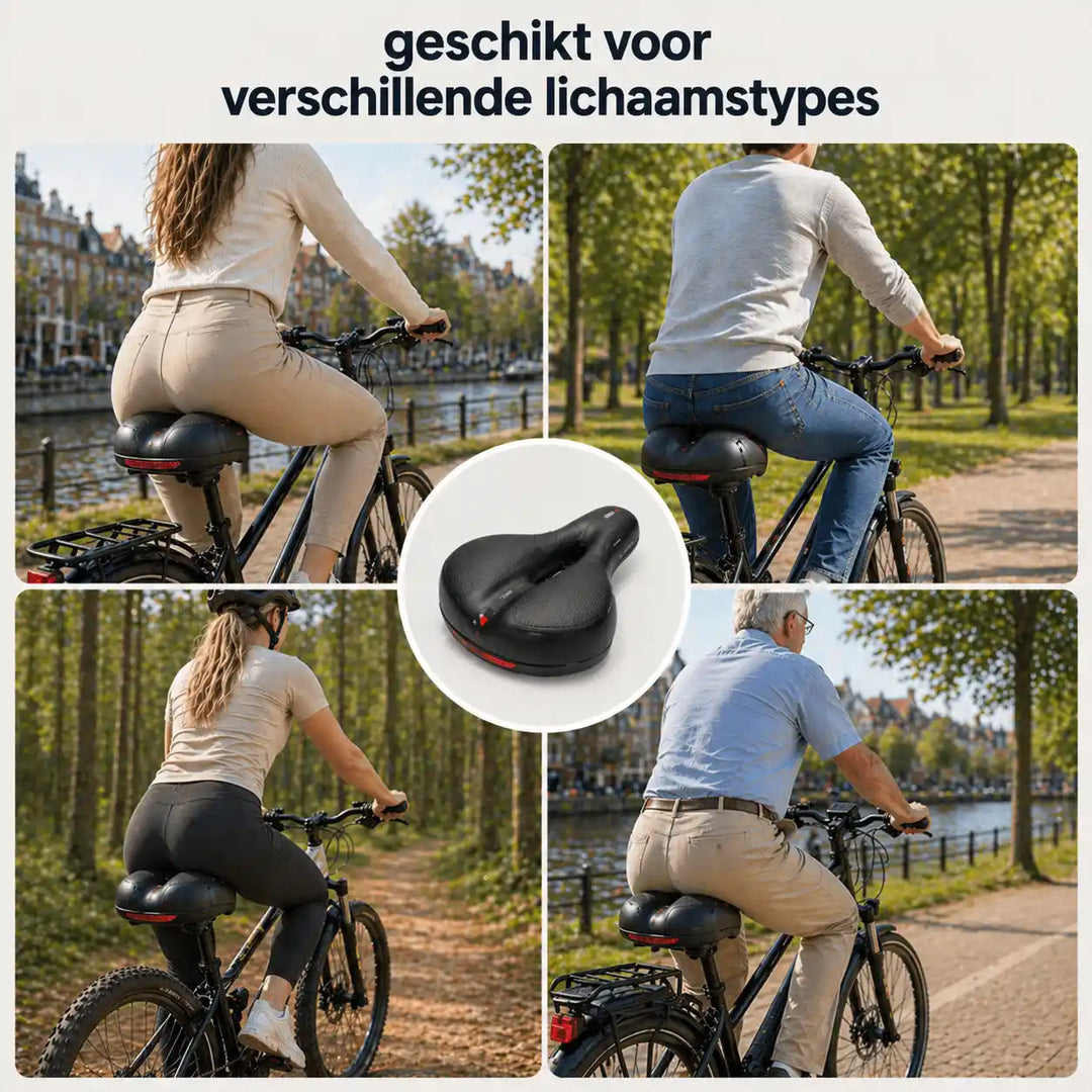 Ergonomisk komfortcykelsadel med urtag – med 2 tum tjockt skumgummi och vattentätt PU-läder