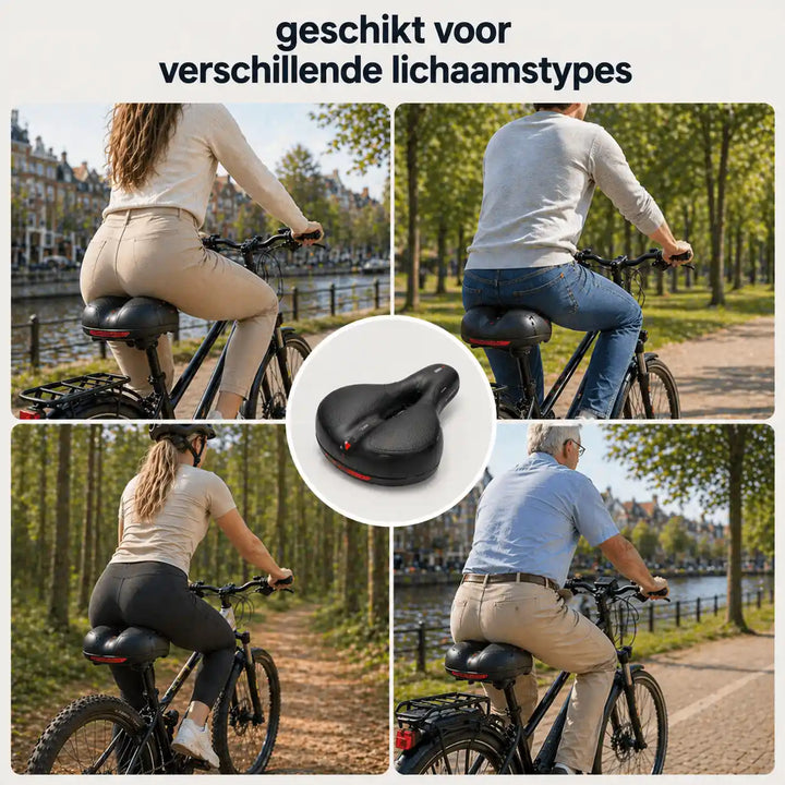 Ergonomisk komfortcykelsadel med urtag – med 2 tum tjockt skumgummi och vattentätt PU-läder