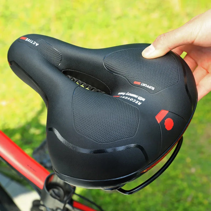 Ergonomisk komfortcykelsadel med urtag – med 2 tum tjockt skumgummi och vattentätt PU-läder