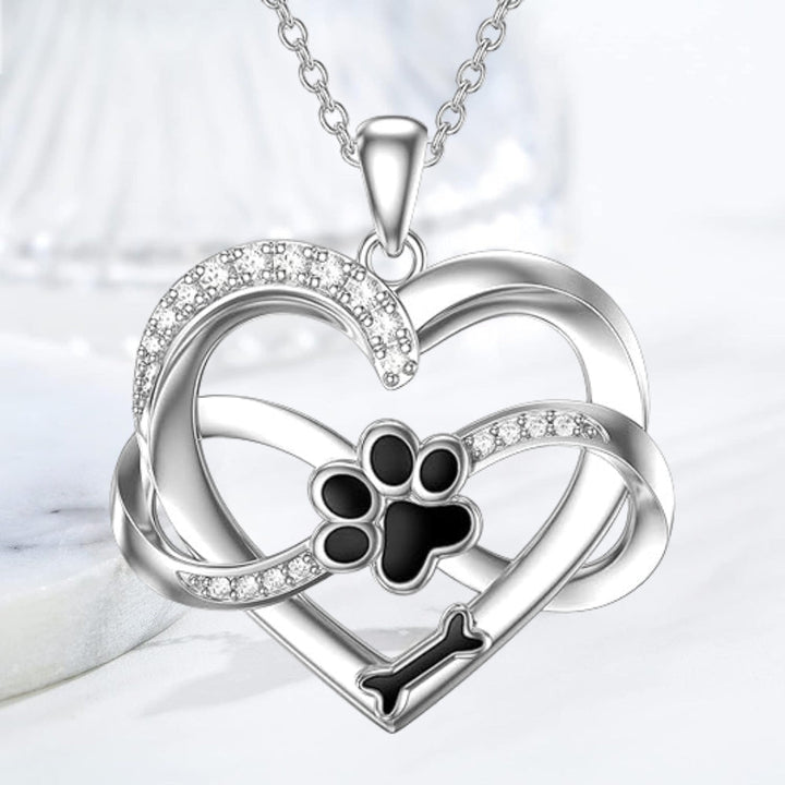 Infinity Hjärta & Tass Hänge i sterlingsilver med zirkonia